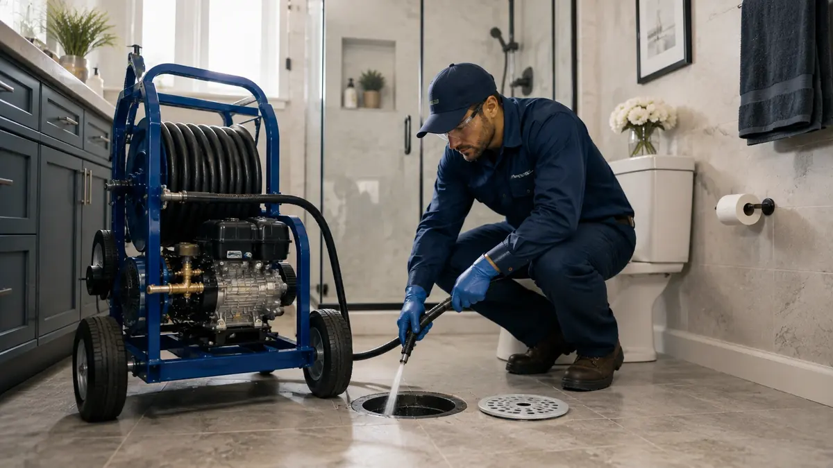 Bathroom Drain Hydro Jetting in La Habra